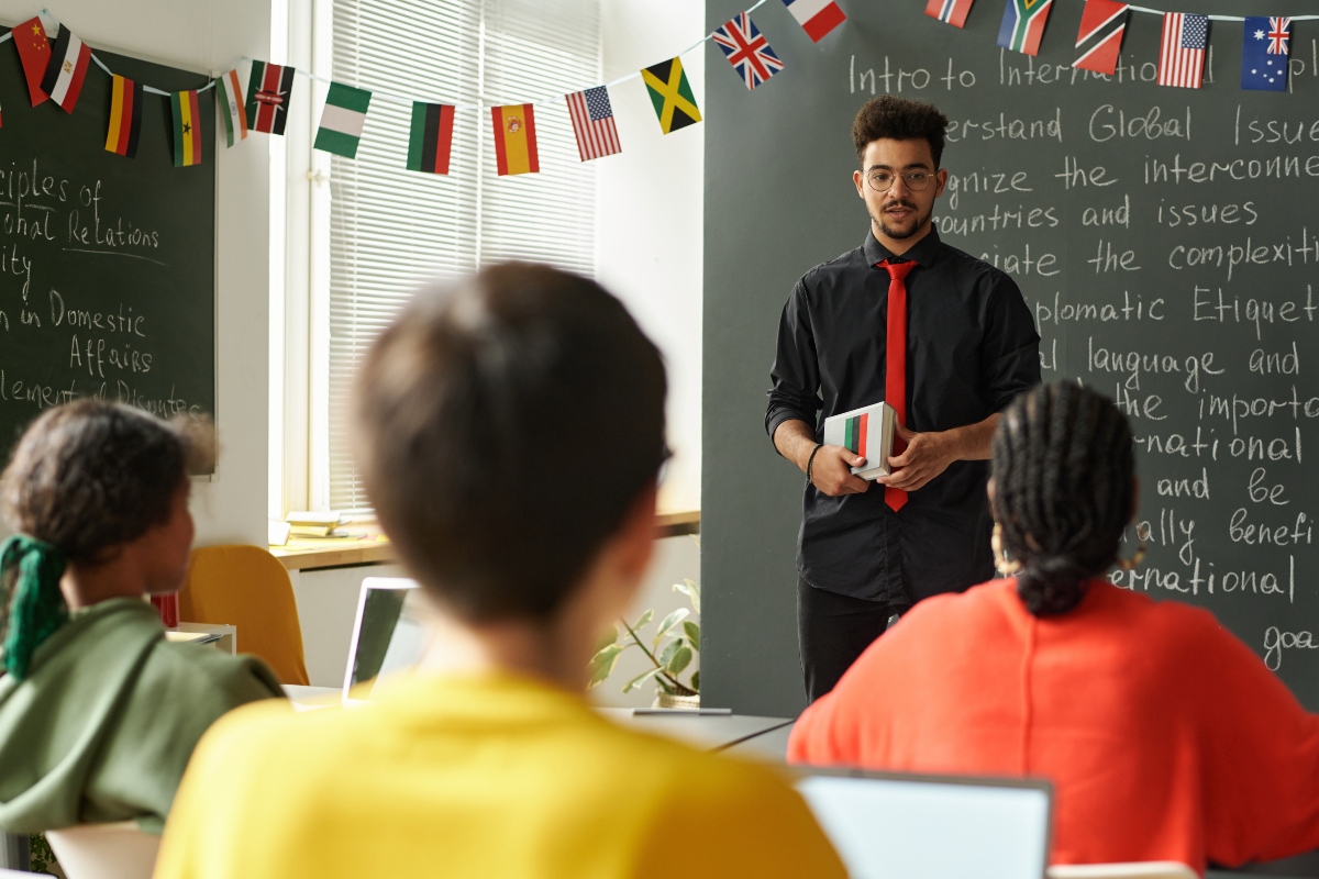 Classroom with an international teacher.