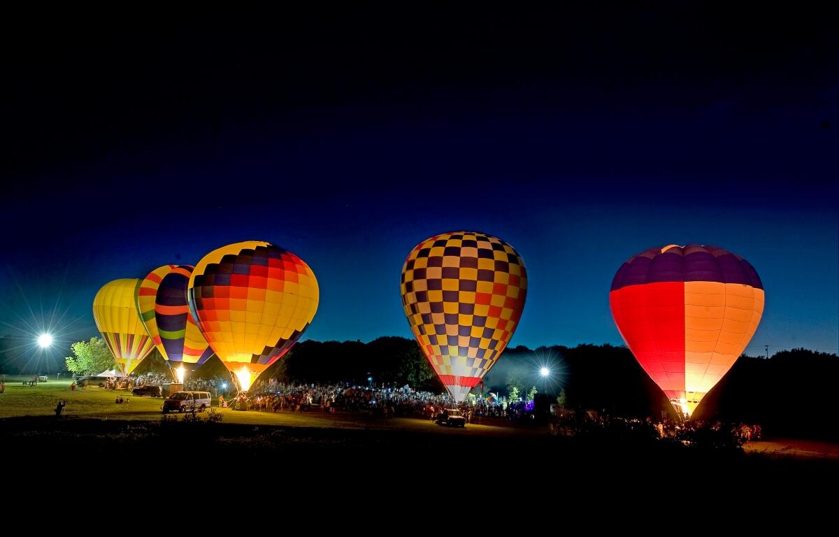 Hot air balloons at night
