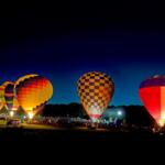 Hot air balloons at night