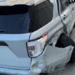 An Illinois State Police squad car was damaged in a crash on Interstate 55 near Sherman late Thursday, October 8, 2026.