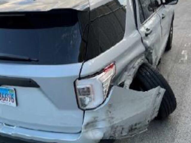 An Illinois State Police squad car was damaged in a crash on Interstate 55 near Sherman late Thursday, October 8, 2026.