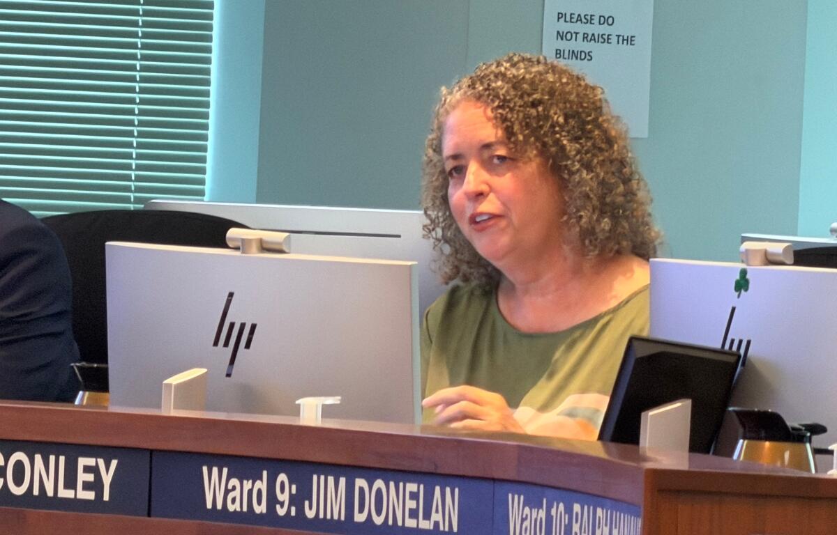 Alderwoman Erin Conley, Ward 8, speaks at a Springfield City Council meeting August 5, 2026.