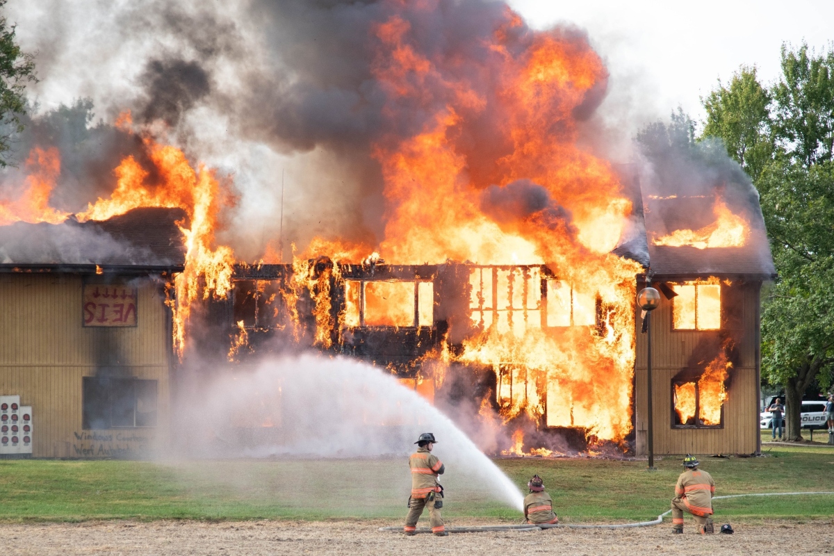 This fire at an unused apartment building at Sunflower Court on the University of Illinois Springfield campus Wednesday, October 14, 2026, was done for training purposes.