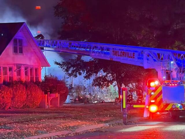 Crews from Taylorville and several other departments responded to a blaze in the 1000 block of West Vine Street Wednesday, October 28.