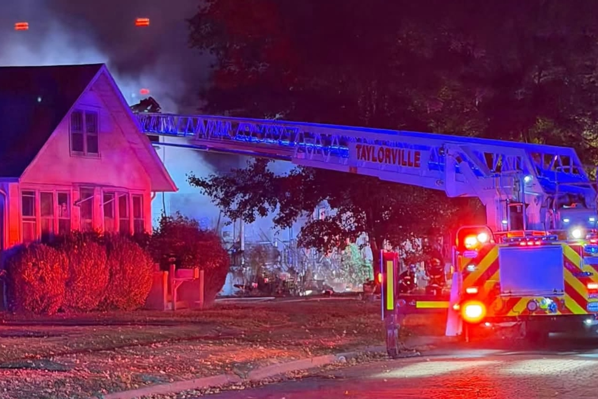 Crews from Taylorville and several other departments responded to a blaze in the 1000 block of West Vine Street Wednesday, October 28.