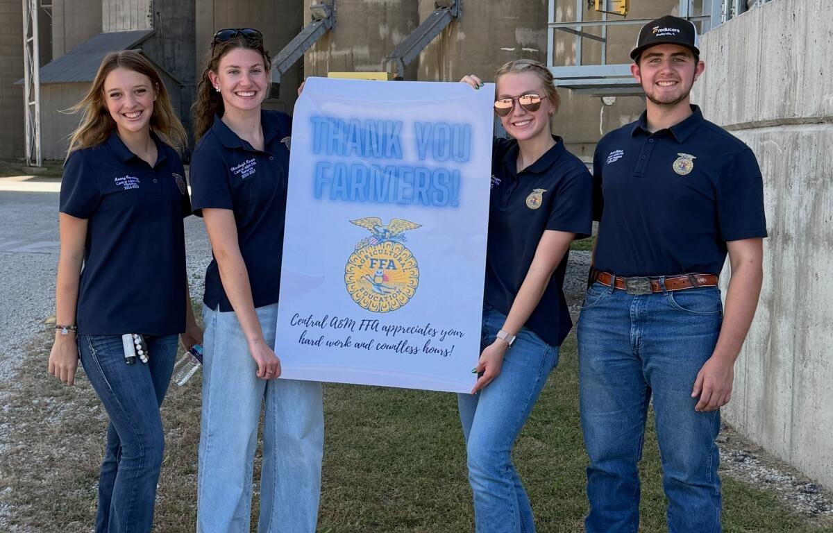 Students from the FFA chapter at Central A&M high school helped feed farmers.
