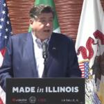 Governor JB Pritzker speaks Thursday, October 8, in LaSalle.