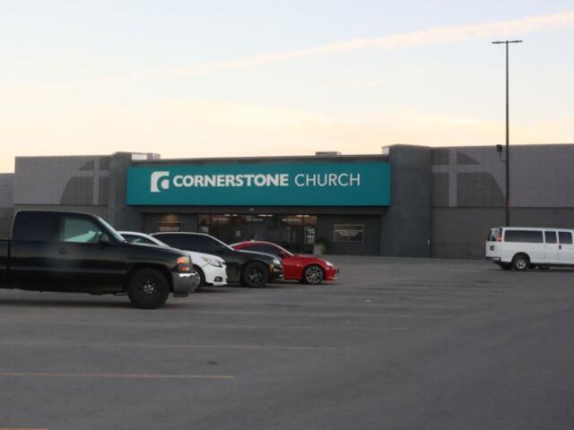 The parking lot of the Cornerstone Church in Marion pictured at sunset on Sept. 28, 2026 (Soph Levinson, Saluki Local Reporting Lab)