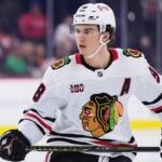 FILE - Chicago Blackhawks' Connor Bedard plays during an NHL hockey game Thursday, March 26, 2026, in Philadelphia. (AP Photo/Matt Slocum, File)