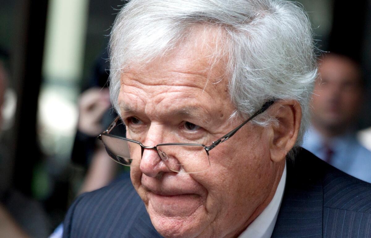 FILE - Former House Speaker Dennis Hastert departs the federal courthouse, in Chicago. on June 9, 2015. (AP Photo/Christian K. Lee, File)