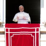 Pope Leo XIV delivers the Angelus prayer in St. Peter's Square at the Vatican, Sunday, Oct. 11, 2026. (AP Photo/Gregorio Borgia)