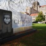 University of Chicago sign is displayed on the campus in Chicago, Wednesday, Oct. 14, 2026. (AP Photo/Nam Y. Huh)