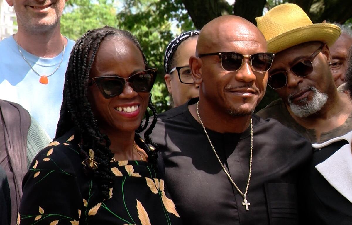 State Rep. Carol Ammons, D-Urbana, left, and Champaign County Clerk Aaron Ammons, right, are pictured outside the federal courthouse in Urbana on July 16, 2026. (Capitol News Illinois photo by Andrew Campbell)
