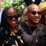 State Rep. Carol Ammons, D-Urbana, left, and Champaign County Clerk Aaron Ammons, right, are pictured outside the federal courthouse in Urbana on July 16, 2026. (Capitol News Illinois photo by Andrew Campbell)