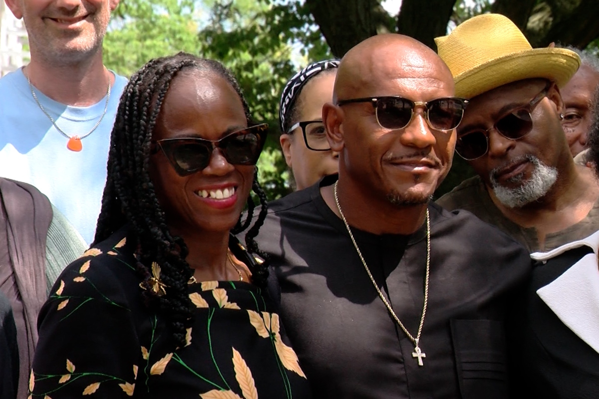 State Rep. Carol Ammons, D-Urbana, left, and Champaign County Clerk Aaron Ammons, right, are pictured outside the federal courthouse in Urbana on July 16, 2026. (Capitol News Illinois photo by Andrew Campbell)