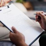 Taking a survey on health in the community.